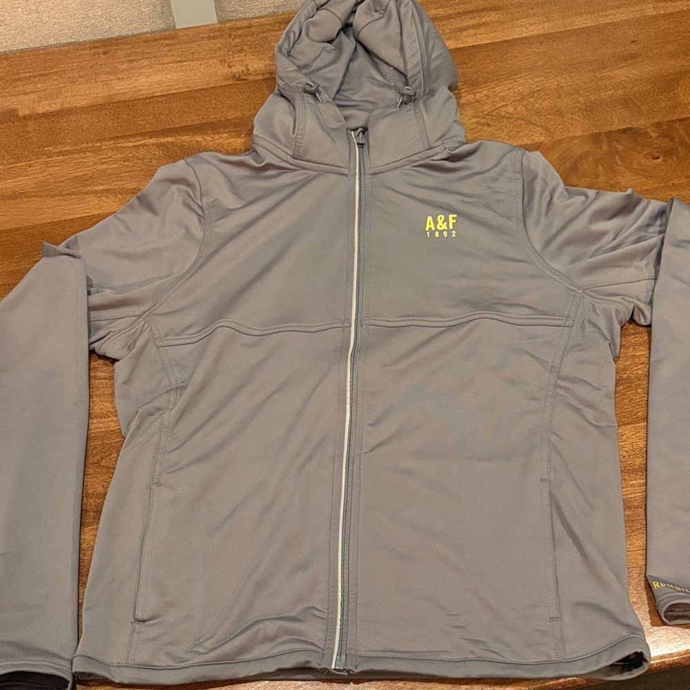Abercrombie & Fitch Gray Jacket with Yellow Logo